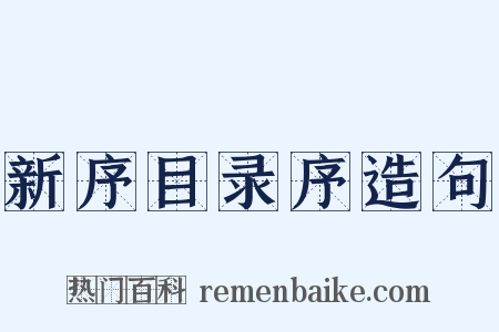 新序目录序造句是什么意思的图片